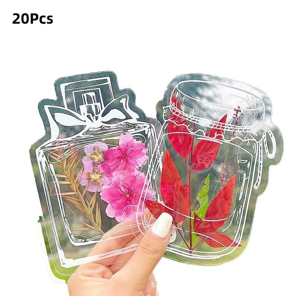 20Pcs Transparent Bookmarks for Dried Flowers, DIY Gifts Bookmarks