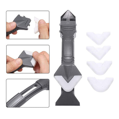 3 in 1 Silicone Caulking Tool, Sealant Removal Tool with 4 Pieces Tool Kit