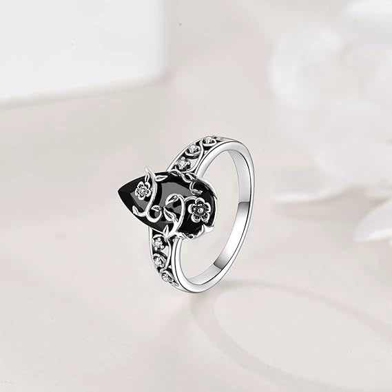 Sterling Silver Vintage Flower Rose Flower Tree Tree of Life Ring