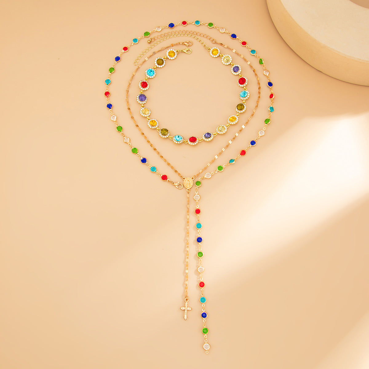 Crystal Colorful Multi Layered Bead Chest Body Chain