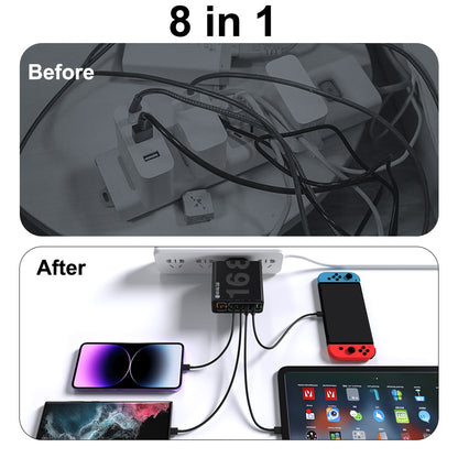 8-Port USB Fast Charging Hub | 4 USB-C + 4 USB-A | Fast Efficient Multiple Device Charger