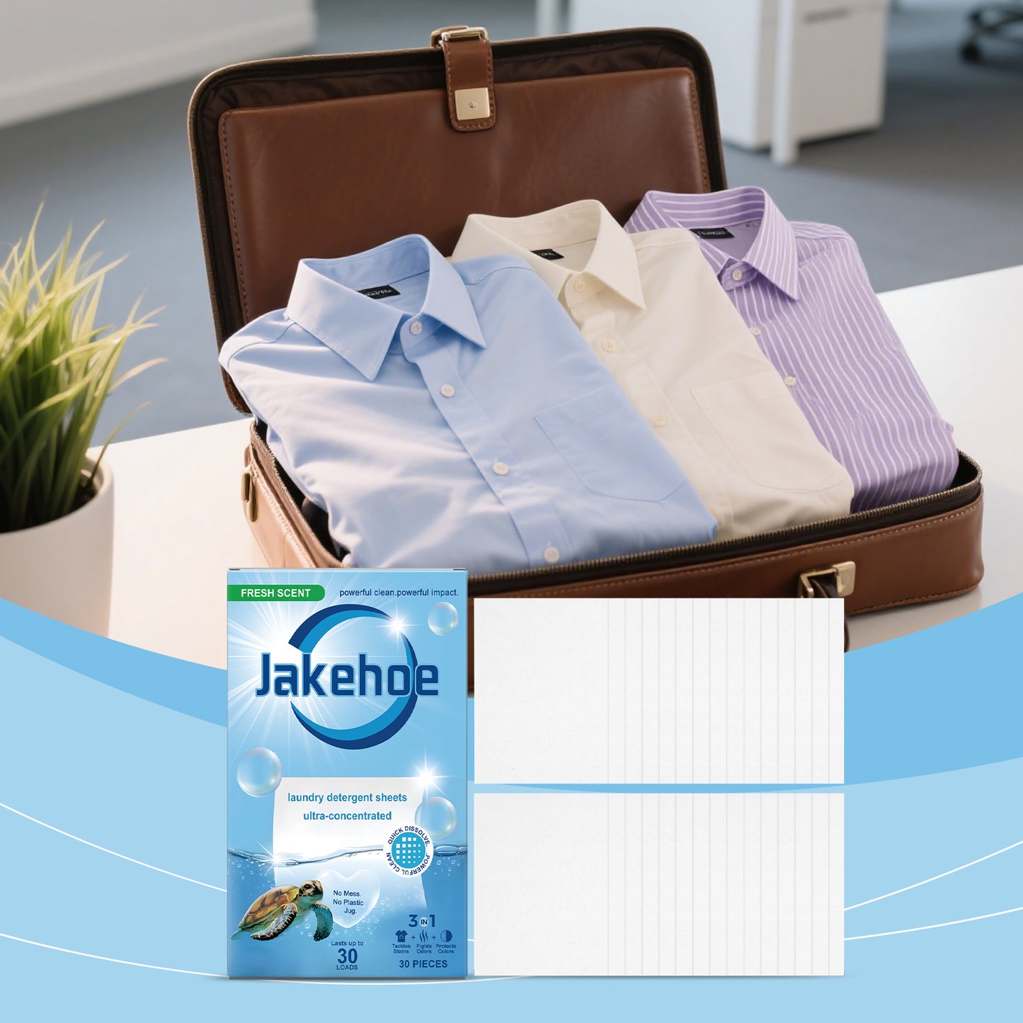 30pcs/box Laundry Detergent Sheets Fresh Scent