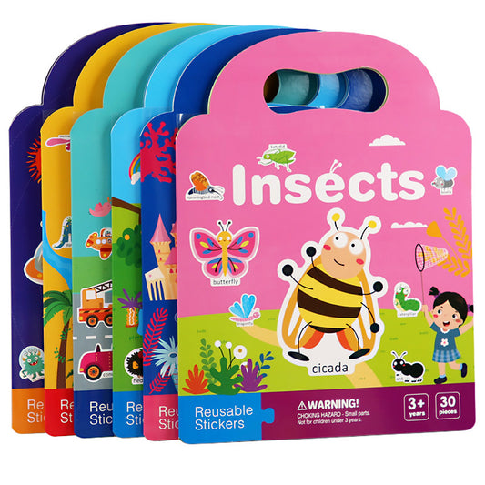 3 Book/set Reusable Sticker Books for Toddlers 3D Stickers