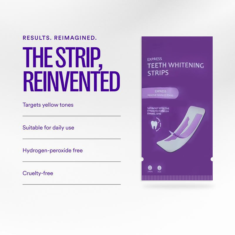 Purple V34 Teeth Whitening Strips - Tooth Stain Treatment, Combining Whitening and Colour Correction