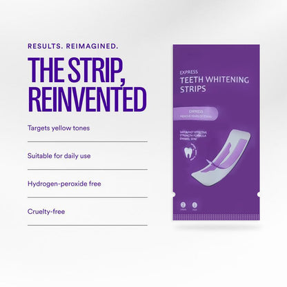 Purple V34 Teeth Whitening Strips - Tooth Stain Treatment, Combining Whitening and Colour Correction