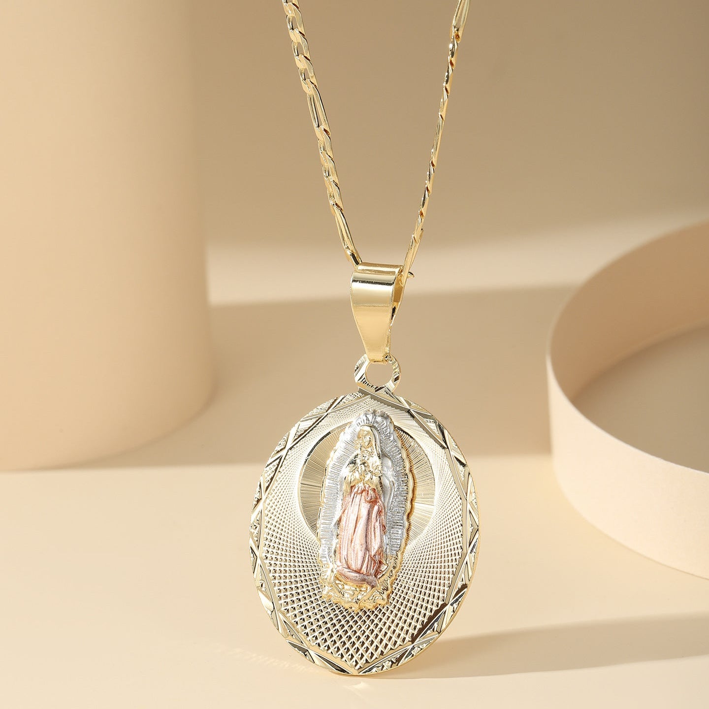 Virgin Mary Guadalupe Pendant Necklace Charm for Women and Girls