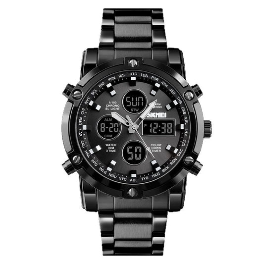 Men Quartz Watch Male Steel Wristwatch Fashion Big Dial Shockproof Watches
