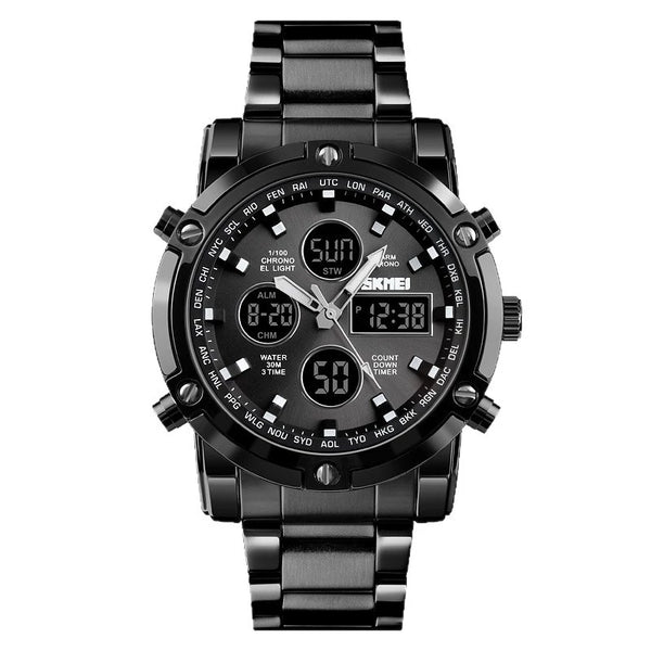 Men Quartz Watch Male Steel Wristwatch Fashion Big Dial Shockproof Watches