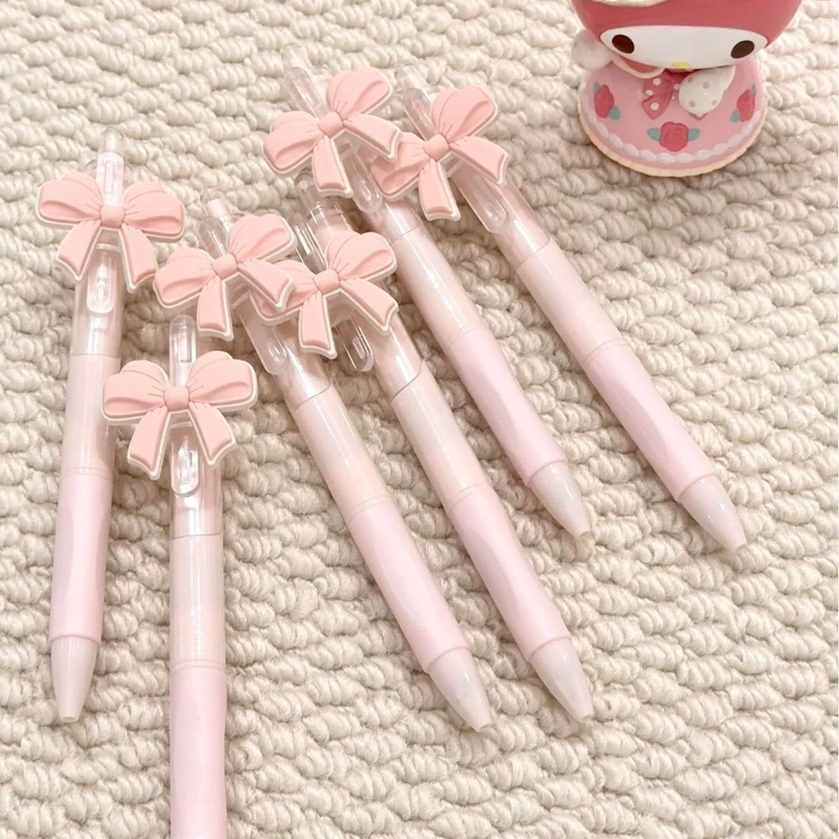 6pcs Pink Bow Party Ballpoint Pens High Quality