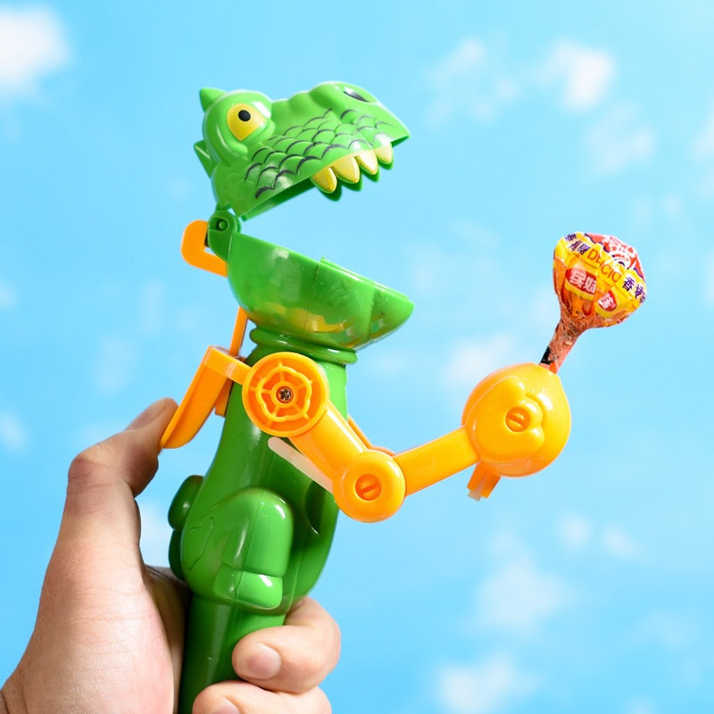 Lollipop Toy for Cats, Dinosaur Shaped Interactive Cat Chew Stick (Catnip Not Included)
