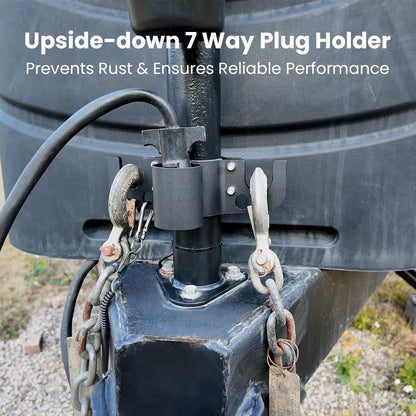 Aluminum Trailer Towing Chain Organizer with 7-Way Plug Holder