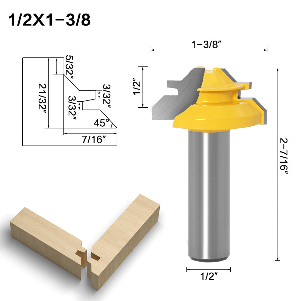 1/2" Router Bit - 45 Degree Glue Joint Lock Miter