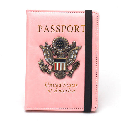 RFID Blocking Passport Holder with US Metal Badge