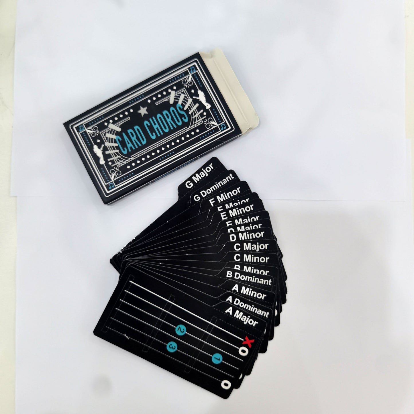 A Set Of 15pcs Guitar Card Chords - Music Recognition Cards