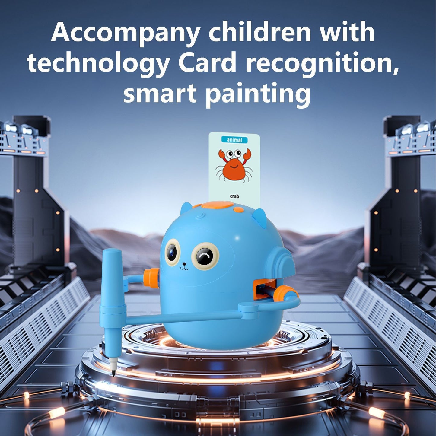Drawing Robot for Kids - Doodle Bot Toy with 100 Word Cards & 16 Color Pens