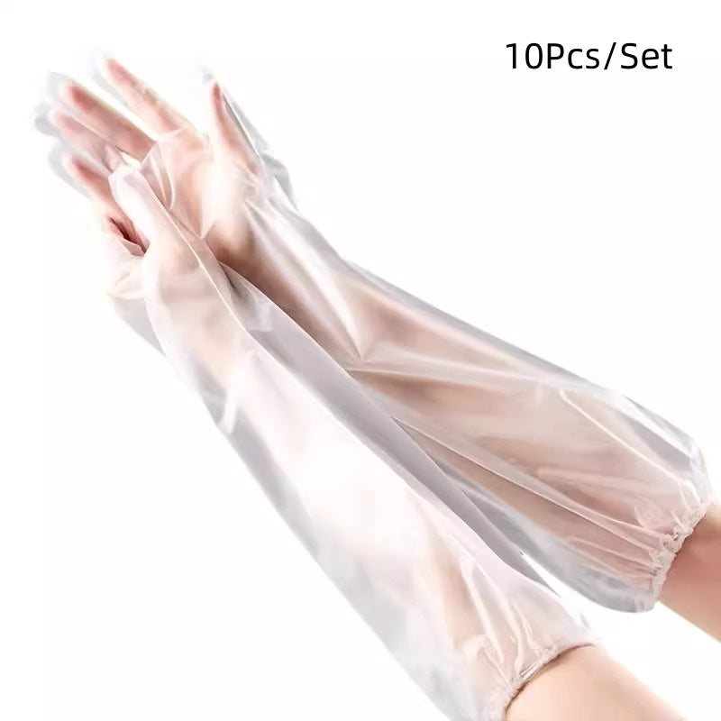 Long Sleeve Cleaning Gloves, 10Pcs/Set Reusable & Waterproof Protective Rubber Gloves for Household Duties