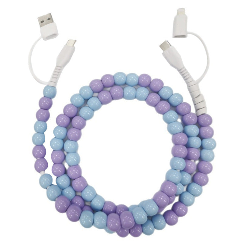 Adorable Pearl Bead USB-C to USB-C Fast Charging Cable (1m)