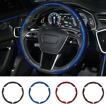 3pcs Universal Carbon Fiber Steering Wheel Cover - Anti-Slip & Segmented Design