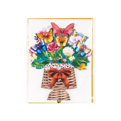 3D Pop-Up Floral Birthday Card; Suitable for Birthdays, Mother's Day, and Anniversaries