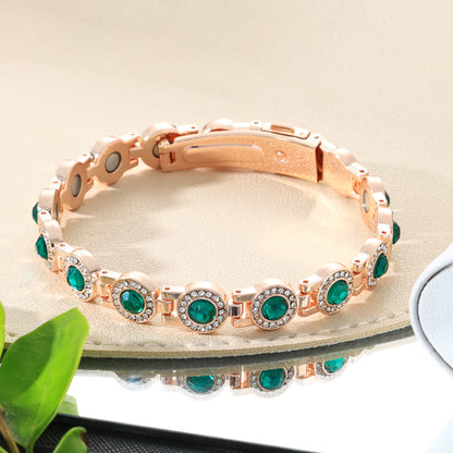 Magnetic Bracelet for Women 4X Ultra Strength Magnetic Bracelet with Dazzling Austrian Cut Crystals Stone
