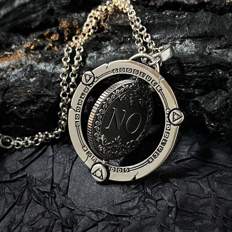 YES or NO The Decision Coin Necklace, Decision Maker Coin Divination Necklace