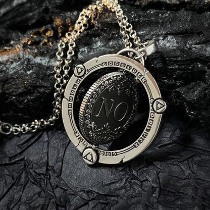 YES or NO The Decision Coin Necklace, Decision Maker Coin Divination Necklace