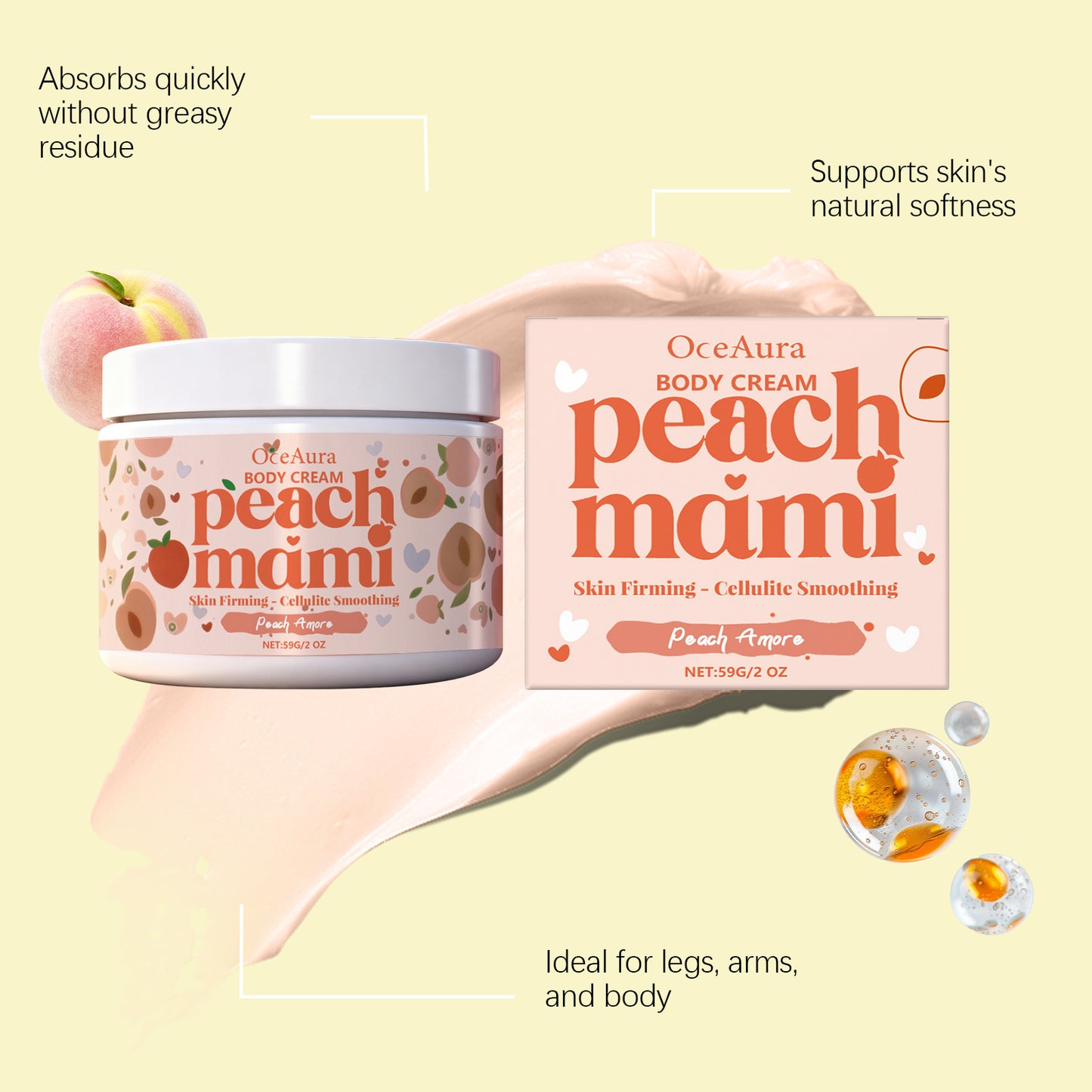 Firming Body Cream - Hydrating Saggy Skin Tightening CreamLightweight, Quick-Absorbing Formula