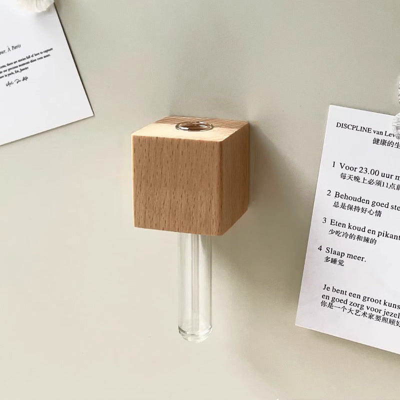 Mini Vase Magnets for Fridge,3D Wall Vase Holders with Test Tube