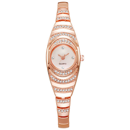 Vintage Women's Round Petite Gold Watch Luxury Stainless Steel Watch