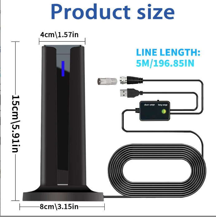 Digital TV Antenna for Smart TV Indoor with 360° Long Range Reception