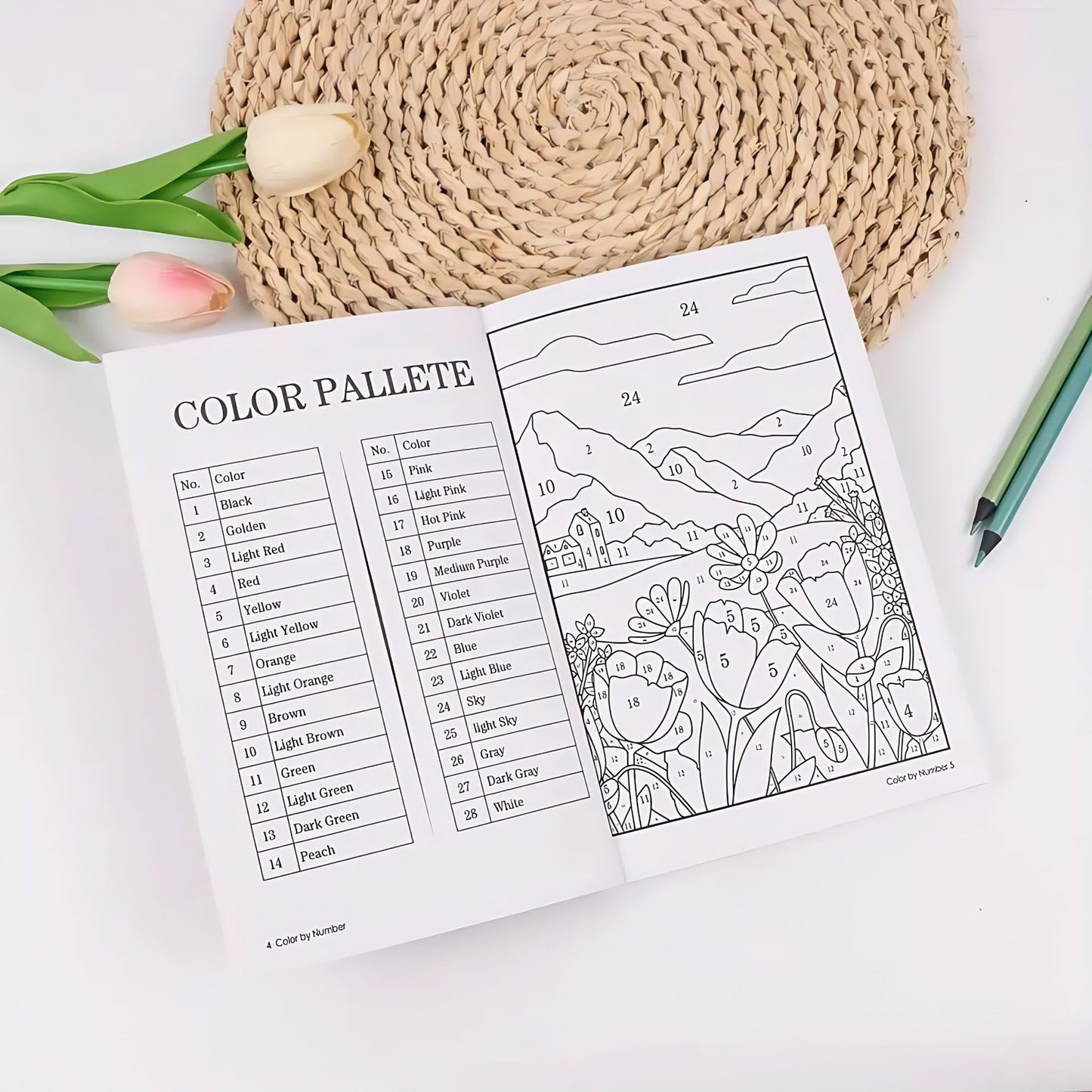 Color by Number for Adults, 2025 Update, Coloring Book, Stress Relief Activity, 8.27 x 5.51 Inches