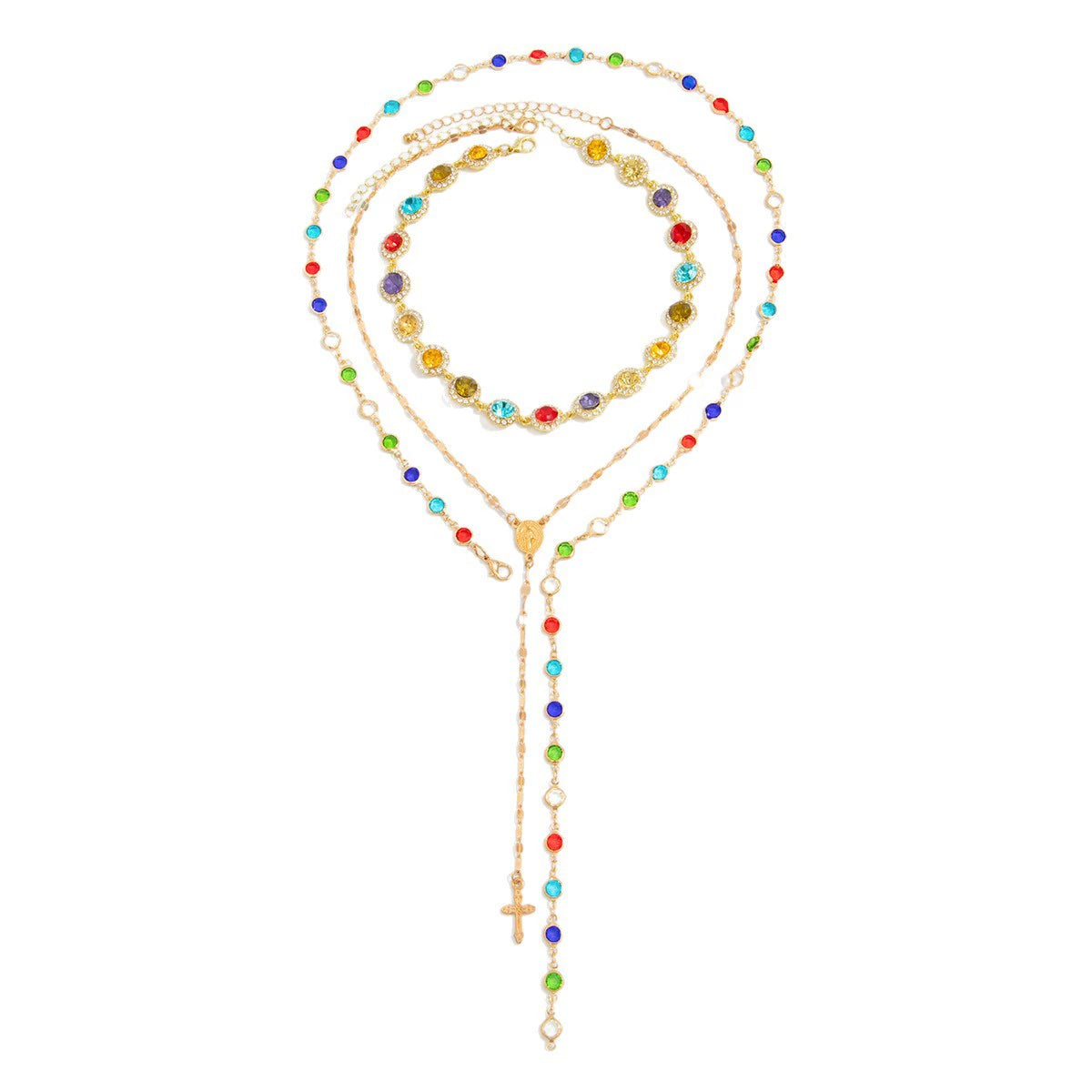 Crystal Colorful Multi Layered Bead Chest Body Chain