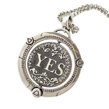 YES or NO The Decision Coin Necklace, Decision Maker Coin Divination Necklace