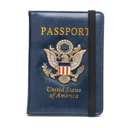 RFID Blocking Passport Holder with US Metal Badge