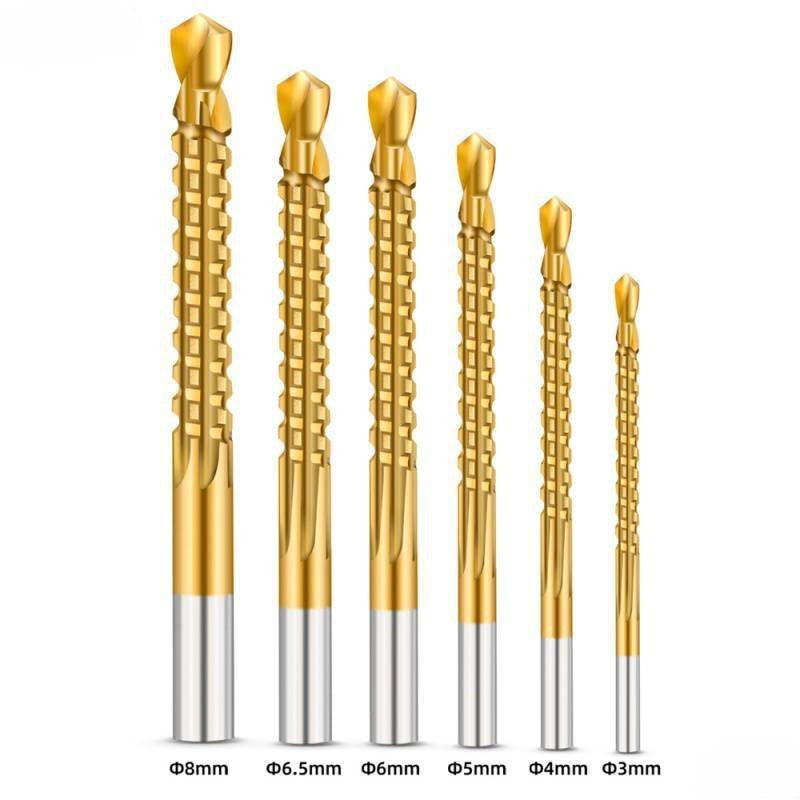 Efficient 6PCS HSS Drill Bits for Precise Cutting in Thin Wood, Metal, and Plastic Applications