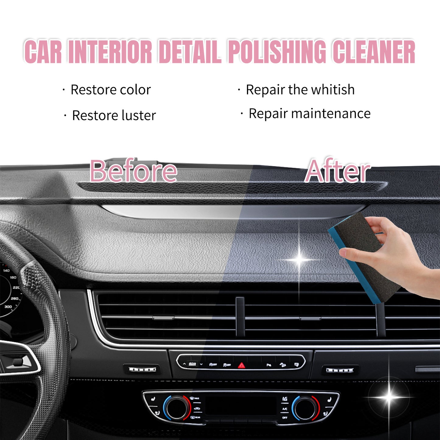 Car Interior Cleaner Set, Long Lasting Super Shine Dressing and Car Interior Detailer Spray