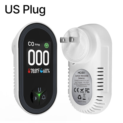 Carbon Monoxide Detectors Leak Detector Plug in  Alarm with Fahrenheit(°F) & Humidity