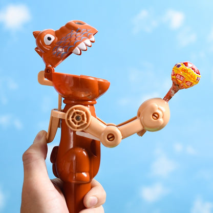 Lollipop Toy for Cats, Dinosaur Shaped Interactive Cat Chew Stick (Catnip Not Included)