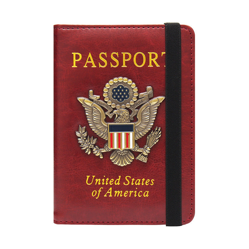 RFID Blocking Passport Holder with US Metal Badge