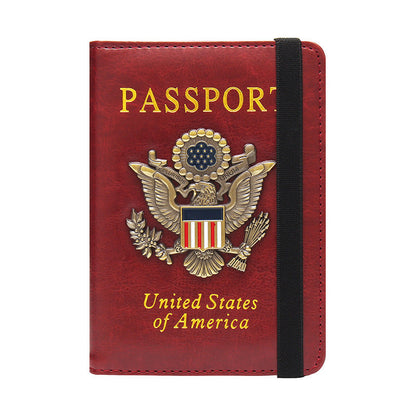 RFID Blocking Passport Holder with US Metal Badge
