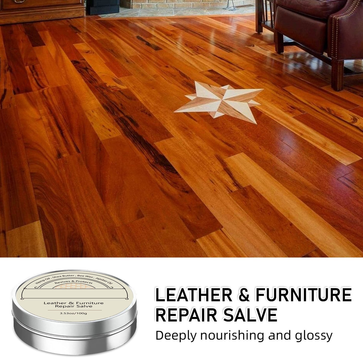 Leather & Furniture Repair Salve + Applicator Brush for Couches and Furniture