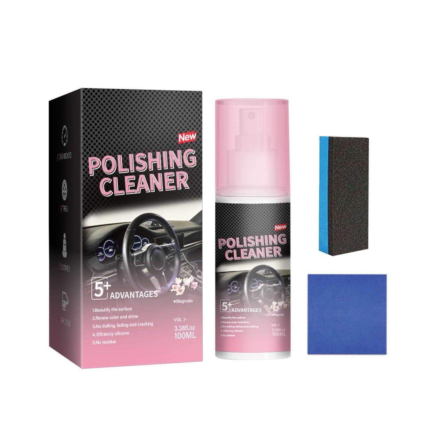 Car Interior Cleaner Set, Long Lasting Super Shine Dressing and Car Interior Detailer Spray