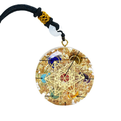 Orgone Pendant Energy Necklace,7 Chakras w/Crystals Stones Orgone Pendant