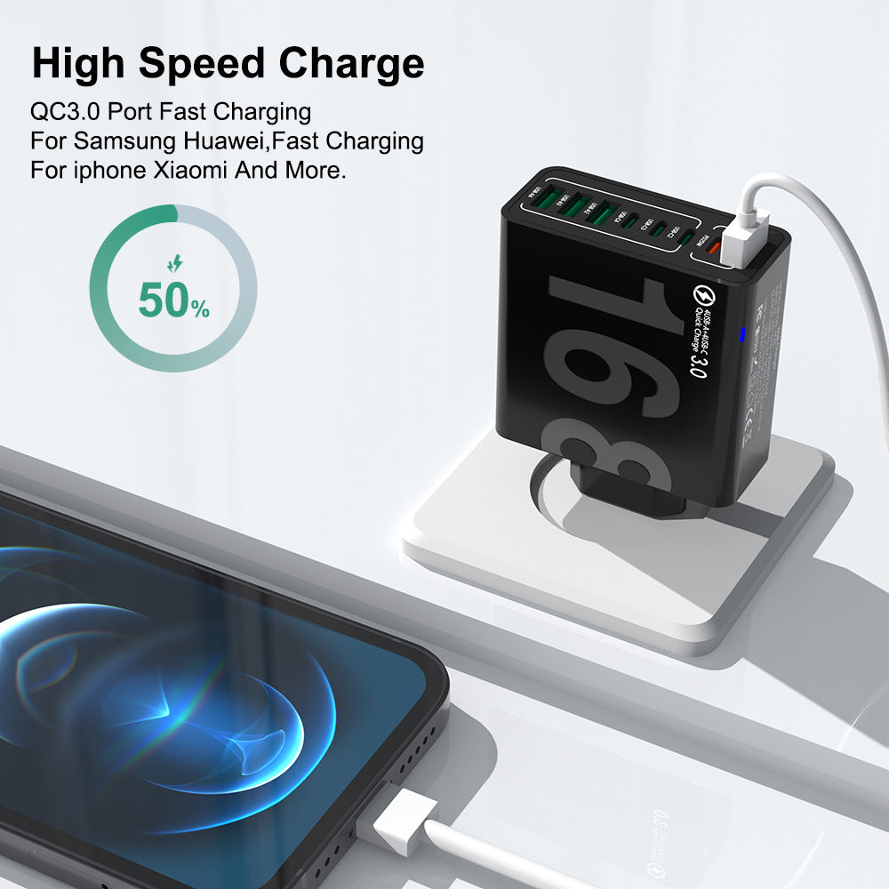 8-Port USB Fast Charging Hub | 4 USB-C + 4 USB-A | Fast Efficient Multiple Device Charger