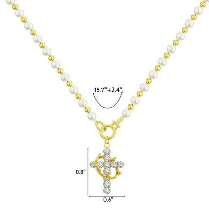 Crown Cross Necklace, Non-Tarnish Faith Jewelry for Women