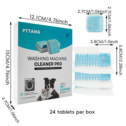 Washing Machine Cleaner Tablets - 24 Pack for a 12 Month Supply. Formulated for Pet Owners. Compatible with HE