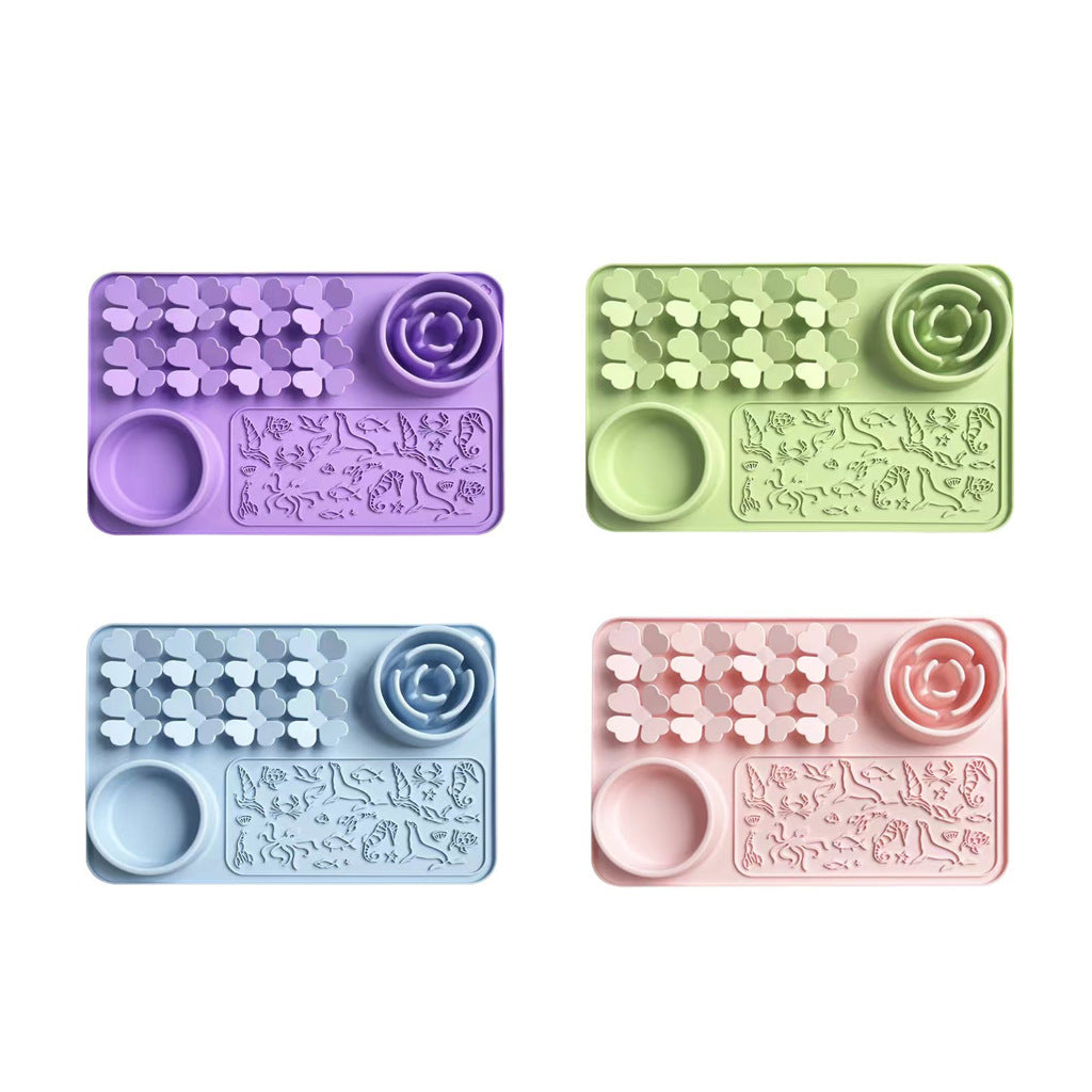 Slow Feeder Bowl Silicone Lick Mat for Dogs & Cats