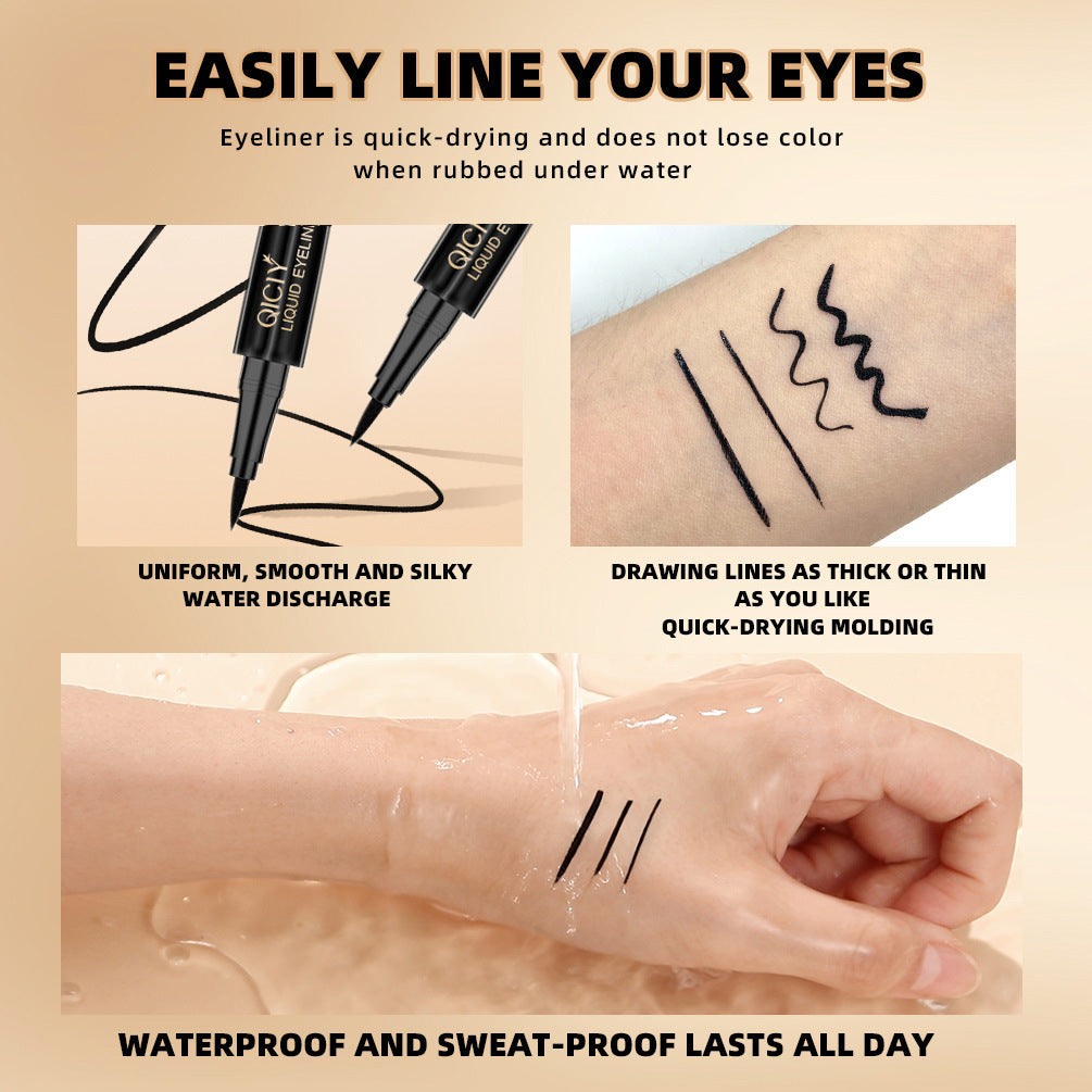 Natural Color-Boosting Black Eyeliner Pencil - Waterproof, 24hr Smudge-proof for Sensitive Eye