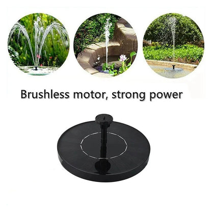 Floating Solar Powered Water Fountain Pump with 2 Nozzle 4 Spray Muff