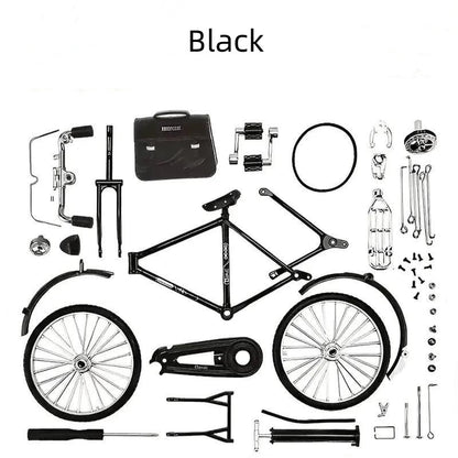 Retro Bicycle Model Miniature Metal Bike Figurine with Air Pump